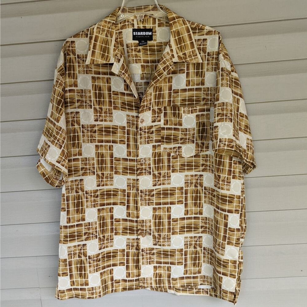 Stardom Highflyer Brown Print Shirt Size 2XL